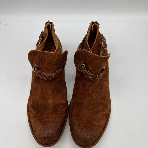 Born Boots Womens 9 M Slyvia Ankle Booties Brown Leather Tobacco Braided - Picture 1 of 11
